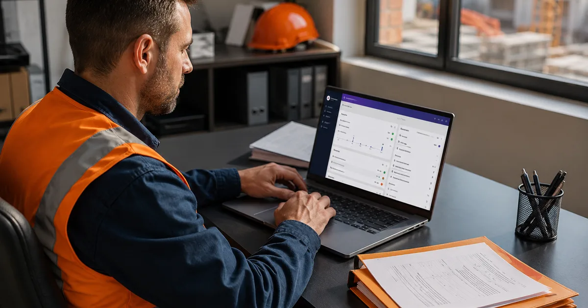 Artisan BTP téléchargeant son attestation de vigilance URSSAF sur son espace professionnel en ligne