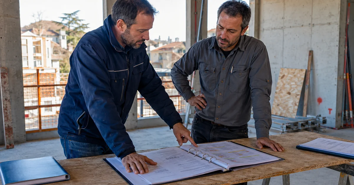 Artisan BTP sur chantier coordonné avec son PPSPS — plan de prévention sécurité